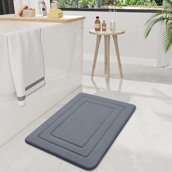 1pc Vintage-Inspired Memory Foam Bath Mat - Non-Slip, Absorbent, Cushioned Floor Mat for Kitchen, Bathroom, Bedroom, Laundry Room - Rectangular Polyester Blend Area Rug with Geometric Pattern, Perfect Gift for Women, Mom, Daughter, Bathroom Mat | Vintagei - Image 26