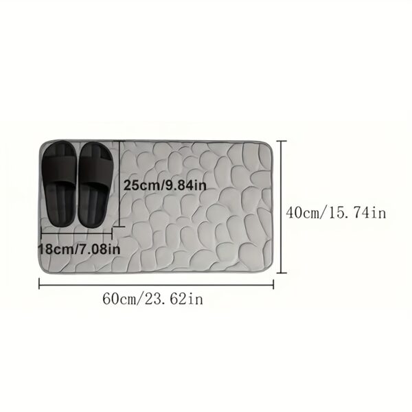 1pc Plush Memory Foam Bath Rug with Cobblestone Embossment - Quick-Dry, Non-Slip, Machine Washable - Soft & Comfortable for Shower and Bathroom, Ideal Fall Decor Accessory, Bathroom Rug - Image 16
