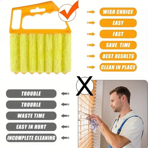 1pc, Washable Window Cleaning Brushes With Microfibers For Effortless Dust Collection And Blinds Cleaning - Image 5