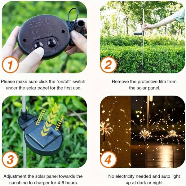 8 Lighting Modes Outdoor Solar LED Smart Lights, Solar Festival Viewing Decorative Lights for Garden Pathway and Patio Villa Illumination - Image 30