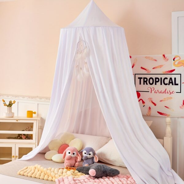 1pc Princess Style Kids Bed Canopy, Soft Polyester 100% Fabric, Machine Washable, Dreamy Mosquito Netting, Contemporary Reading Nook Tent for Girls Room, Indoor Use, 100-120 gsm - Image 16