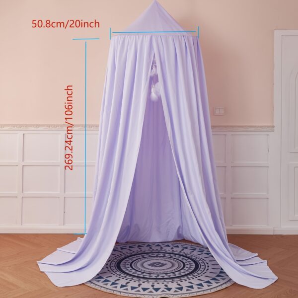 1pc Princess Style Kids Bed Canopy, Soft Polyester 100% Fabric, Machine Washable, Dreamy Mosquito Netting, Contemporary Reading Nook Tent for Girls Room, Indoor Use, 100-120 gsm - Image 2