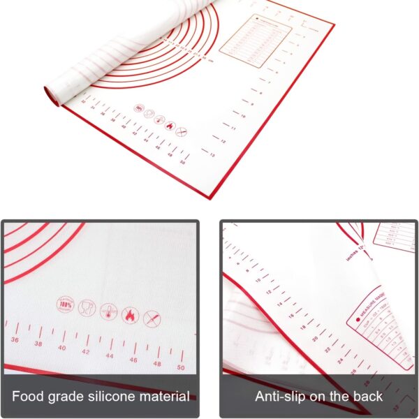 1pc Non-Slip Silicone Baking Mat with Measurement Counter and Dough Rolling and Pie Crust Mats - Perfect for Baking and Cooking Kitchen Accessories - Image 14