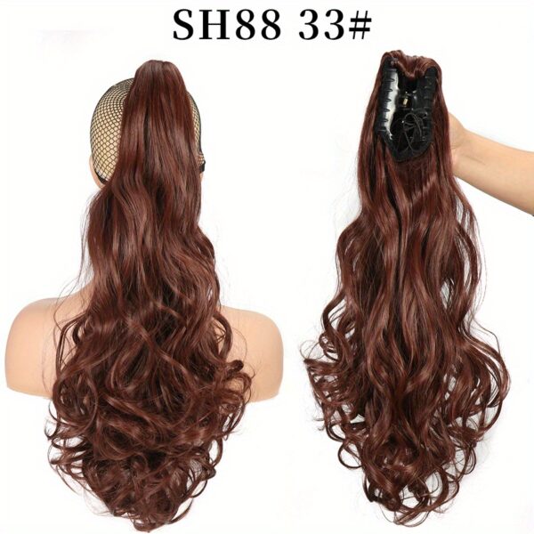 Long Wavy Ponytail Extensions - 55.88 cm Claw Clip In Synthetic Hair Piece For Women - Add Volume And Style To Your Hair Halloween Christmas - Image 18