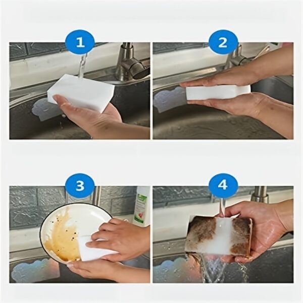 [Magic Sponge Eraser] 8/16/32pcs Magic Sponge Eraser Foam | Multifunctional Household Cleaning Pads for Furniture, Bathroom, Bathtub, Sink, Floor, Baseboard, Wall, Kitchen Dishwashing - Image 16
