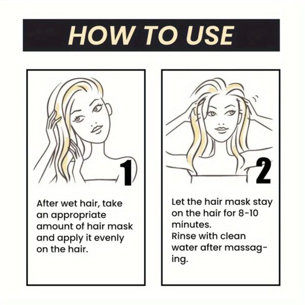 Keratin Hair Mask, Moisturizing Hair Mask For Damaged Dry Hair, Healthy Hair Penetrates Root To Tip - Image 12