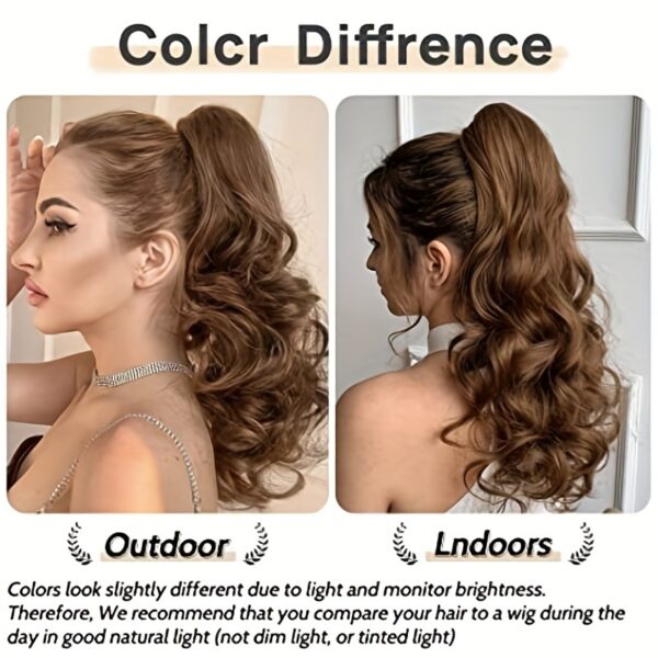 Long Wavy Ponytail Extensions - 55.88 cm Claw Clip In Synthetic Hair Piece For Women - Add Volume And Style To Your Hair Halloween Christmas - Image 8