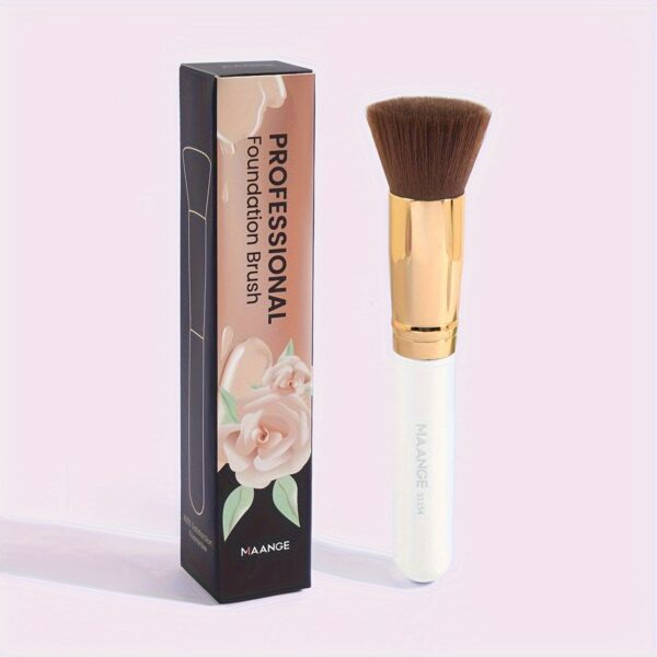 MAANGE Flawless Foundation Brush - Large Flat Top, Ultra-Soft Nylon Bristles for Seamless, Quick Application - Fragrance-Free, Ideal for All Skin Types - Black Handle, MAANGE - Image 9