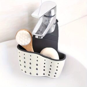 1pc Multifunctional Silicone Sink Sponge Rack with Adjustable Shoulder Strap - Organize and Drain Your Sponge, Kitchen Supplies, and More! Kitchen Accessories