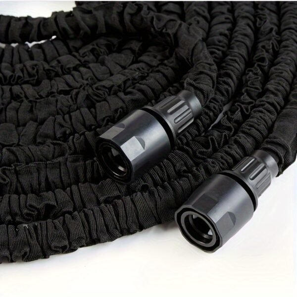 3X Telescopic Heavy-Duty Rubber Garden Hose with High-Pressure Water Gun - 3/4 Inch All-Season Outdoor Hose for Car Wash, Lawn Care & Yard Work, Includes European Thread Adapter - Image 6