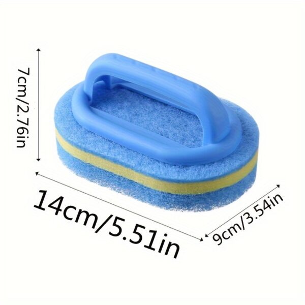 1pc, Sponge Cleaning Brush With Handle, Bathroom Bath And Tile Scrub Brush, Kitchen Cleaning Sponge Wipe, Dishwashing Sponge Brush, Pot Brush, Durable Cleaning Sponge, Power Decontamination, Cleaning Supplies, Back To School Supplies - Image 4