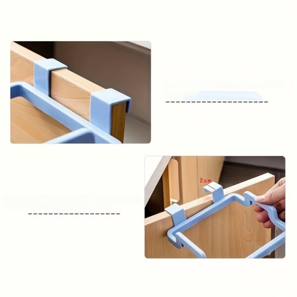 Reusable Plastic 1pc Over-the-Cabinet Garbage Container - Bag Holder Rack For Kitchen, Pantry, Garage & Bathroom - Image 20