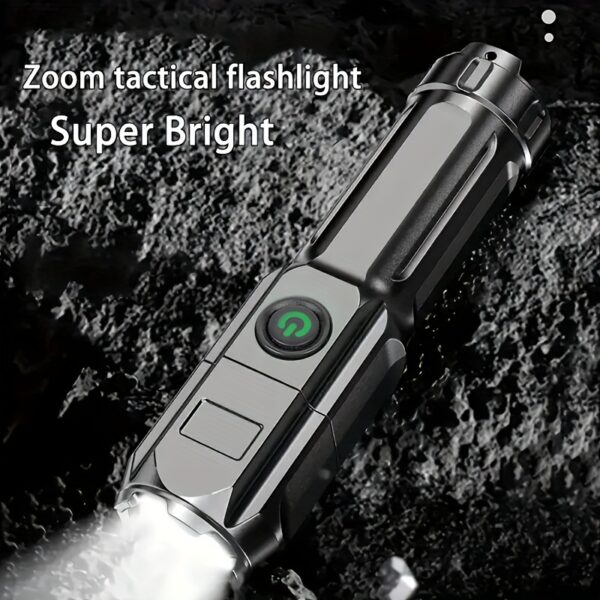 1pc Powerful Zoomable Flashlight, Outdoor Multi-functional Portable Home Small Flashlight, Telescopic Zoom Light - Image 8