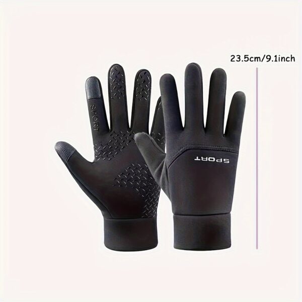 Plus Velvet Autumn and Winter Outdoor Gloves, Men's Warm Cold Safeguard Sports Riding Ski Touch Screen Gloves - Image 4