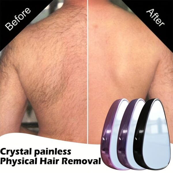Waterproof Nano Hair Eraser for Men & Women - Scent-Free, Reusable & Washable, Painless Exfoliator for Smooth Skin on Back, Arms, Legs & Bikini Area, Portable Epilator with Purple Handle - Image 2