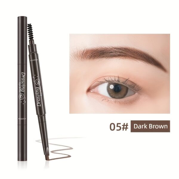 Waterproof 5 Colors Natural Makeup Double Heads Automatic Eyebrow Pencil Waterproof Long-lasting Easy Ware Eyebrow Pen With Eyebrow Brush - Image 11