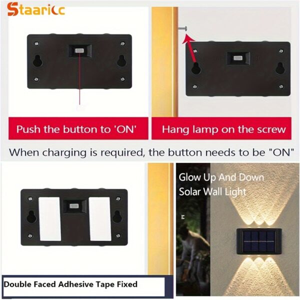 Staaricc 8/6/4/2pcs Solar Wall Light, Outdoor 6 LED Deck Lights, Wall Light, for Courtyard, Street, Fence, Garage, Garden Perfect Decoration - Image 24