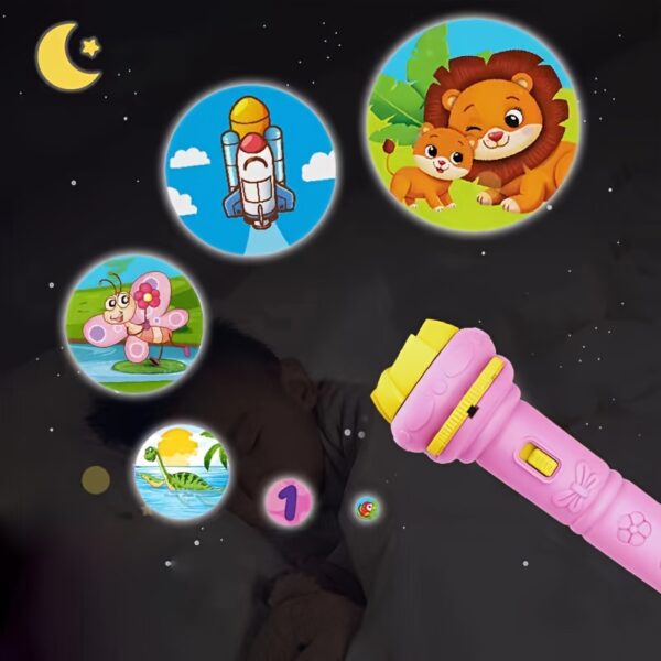 A Flashlight Projector with 32 Patterns, Featuring Fun Designs of Dinosaurs, Animals, And Ocean Themes, Along with Various Fruits And Numbers, Making It an Educational Toy for Bedtime. - Image 14