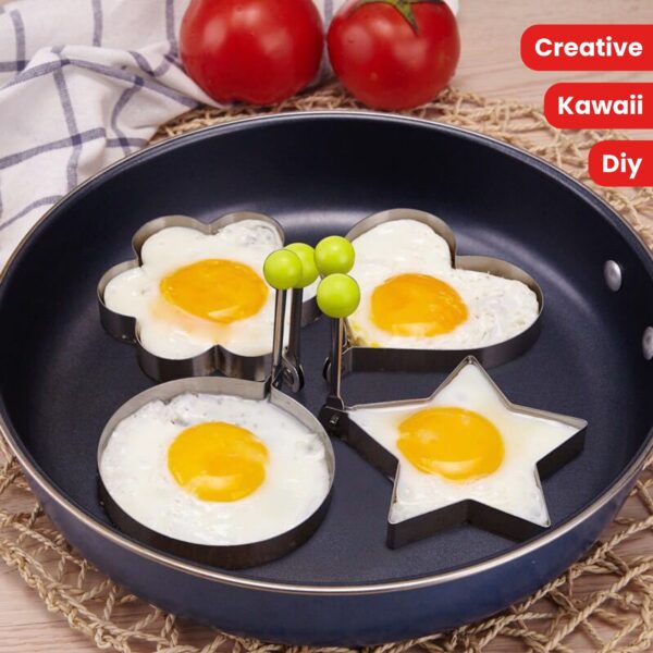1/4pcs, Egg Mold, Egg Ring Molds, Fried Egg Mold, DIY Fried Egg Mold, Creative Egg Mold, Kawaii Egg Mold, Egg Ring Molds For Cooking, Stainless Steel Ring Mold, Breads Mold, Kitchen Accessories - Image 14