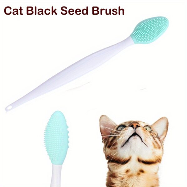 1pc PetPro Silicone Brush for Cats - Multi-Color, Exfoliating Black Seed Design, Easy-Clean Plastic Handle, Gentle Pet Scraper for Healthy Skin, Cat Grooming Brush | Soft Texture Brush | Durable Pet Brush, Cat Grooming Supplies - Image 3