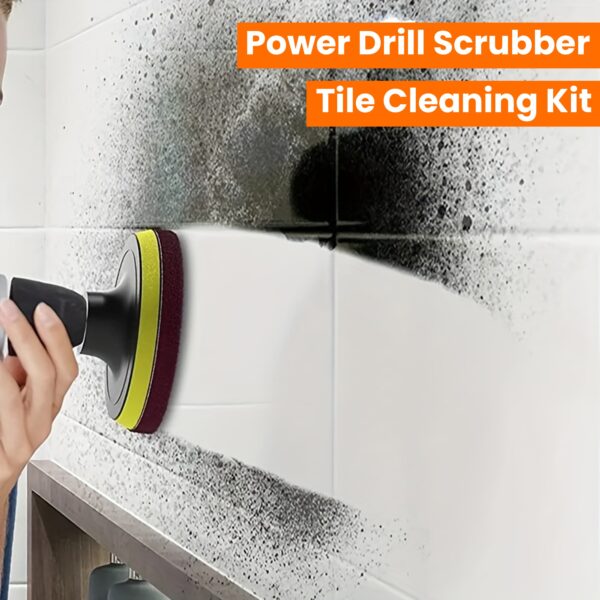 8PCS Power Drill Scrubber Brush Tile Cleaning Kit with Sanding Sponges, Green 180-240 Grits and Red 320-400 Grits - Bathroom Floor Tub Polishing Pads Home Cleaning Tools Set. - Image 18