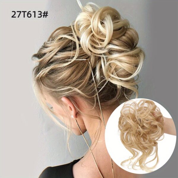 Add Volume and Style with Synthetic Messy Curly Hair Bun Chignon Scrunchy Hair Band! Hair Accessories Halloween Christmas - Image 19