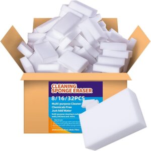 [Magic Sponge Eraser] 8/16/32pcs Magic Sponge Eraser Foam | Multifunctional Household Cleaning Pads for Furniture, Bathroom, Bathtub, Sink, Floor, Baseboard, Wall, Kitchen Dishwashing