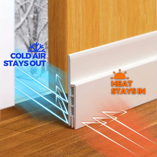 1pc Premium Silicone Under Door Draft Stopper - Effective Noise Blocker, Insulator, and Weather Stripping with Strong Adhesive - 39" Length for Energy Efficiency and Comfort - Image 2