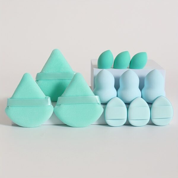 12pcs All-Purpose Makeup Sponge Set, Consisting of 3 Loose Powder Puffs, 3 Mini Air Cushion Puffs, 3 Beauty Eggs And 3 Mini Beauty Eggs. Foundation Blending Beauty Sponges, Liquid, Cream And Powder Flawless, Latex-Free Wet And Dry Foundation Makeup Cream, - Image 7