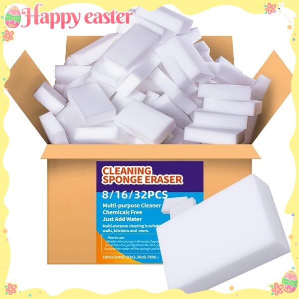 [Magic Sponge Eraser] 8/16/32pcs Magic Sponge Eraser Foam | Multifunctional Household Cleaning Pads for Furniture, Bathroom, Bathtub, Sink, Floor, Baseboard, Wall, Kitchen Dishwashing - Image 23