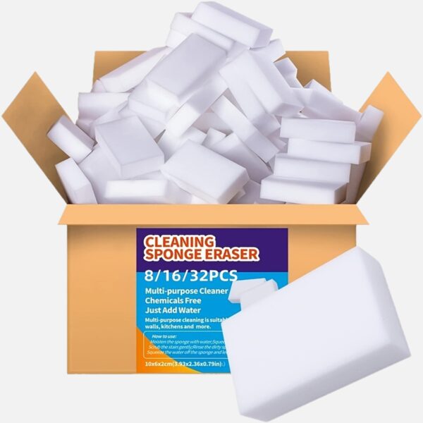 [Magic Sponge Eraser] 8/16/32pcs Magic Sponge Eraser Foam | Multifunctional Household Cleaning Pads for Furniture, Bathroom, Bathtub, Sink, Floor, Baseboard, Wall, Kitchen Dishwashing - Image 14