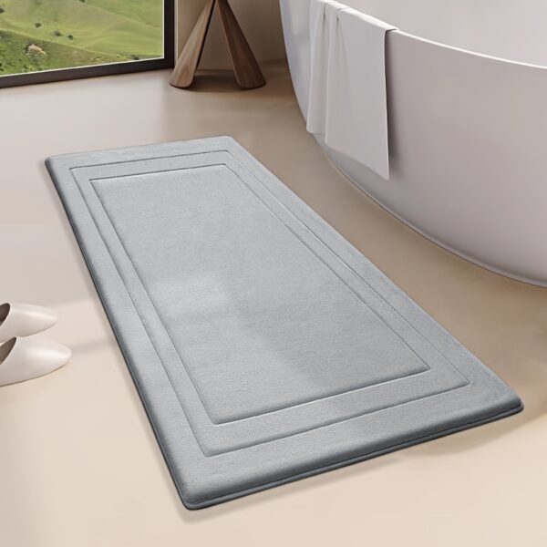 1pc Vintage-Inspired Memory Foam Bath Mat - Non-Slip, Absorbent, Cushioned Floor Mat for Kitchen, Bathroom, Bedroom, Laundry Room - Rectangular Polyester Blend Area Rug with Geometric Pattern, Perfect Gift for Women, Mom, Daughter, Bathroom Mat | Vintagei - Image 23