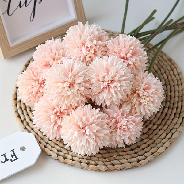 5pcs Glorious Chrysanthemum Ball Flowers Bouquet - Perfect for Home, Office, Coffee House, Parties, and Weddings - Artificial Flowers for Important People - Image 14