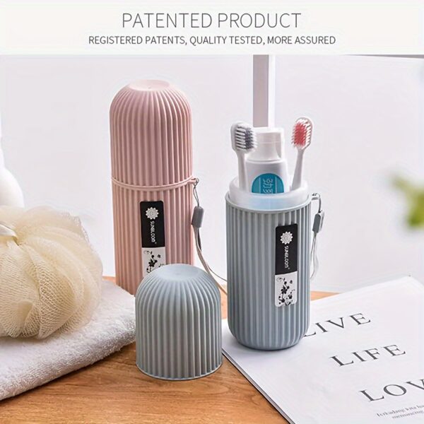 1pcs Portable Travel Toothbrush Storage Container Box, Gargle Cup, Toothpaste Holder, Toothbrush Carrying Box, Toothbrush Travel Containers - Image 2