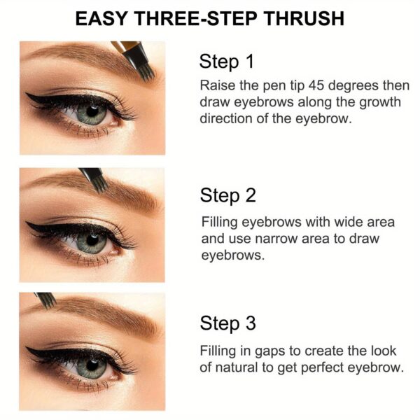 Eyebrow Tattoo Pen, Waterproof Long Lasting Microblading Eyebrow Pencil With A Micro-Fork Tip Applicator, Creates Natural Eyebrow Makeup, Draw Clear Eyebrows, Gifts For Women - Image 19