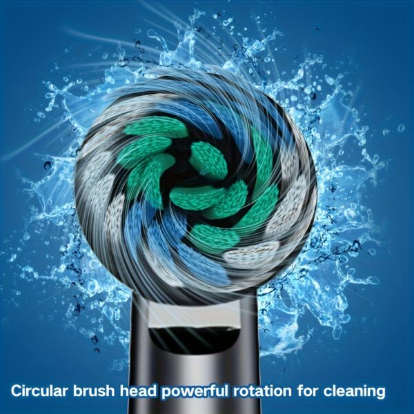 Rechargeable Automatic Smart Toothbrush for Adults - 5 Cleaning Modes, 8 Replacement Heads, USB Charging, 600mAh Lithium Battery, Ideal for Home & Travel, Perfect Gift for Students, Men, Women, Couples - Black - Image 11