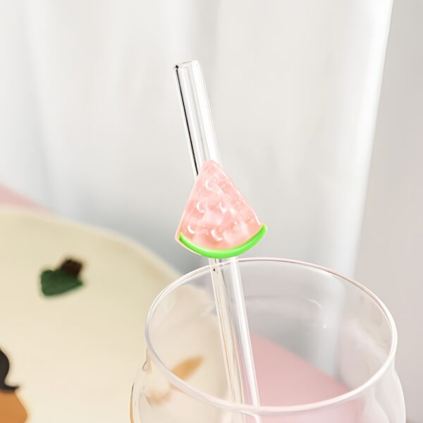 1pc/5pcs Fruit-Themed Glass Straws - Reusable Colorful Bendy Straws with Strawberry, Pineapple, Carrot & Grape Designs for Summer Iced Drinks, Birthday Parties, Gifts for Mom, Dad, Youngsters, Boyfriend & Girlfriend, Food Safe & High-Quality, Gift for Couples | Fruitthemed Designs | Bendy Glass Straws - Image 14