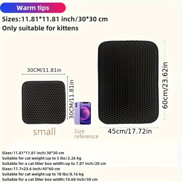Honeycomb Double Layer Cat Litter Trapping Mat, Non-slip Washable Cat Cleaning Mat For Pet Toilet Kennel Litter Box - Image 7