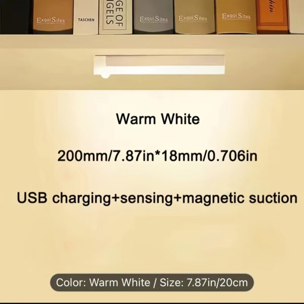 [200mAh Rechargeable LED Motion Light] USB Rechargeable LED Motion Sensor Night Light - 200mAh/400mAh, Wireless Auto-On for Under Cabinet, Kitchen, Wardrobe & More - Warm/White Options - Image 5