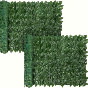 2 Rolls 3M Plastic Artificial Ivy Fence, Wall-Mounted Outdoor Garden Hedge Privacy Wall, No Power Needed, Fake Green Leaves, Outdoor Festive Decor