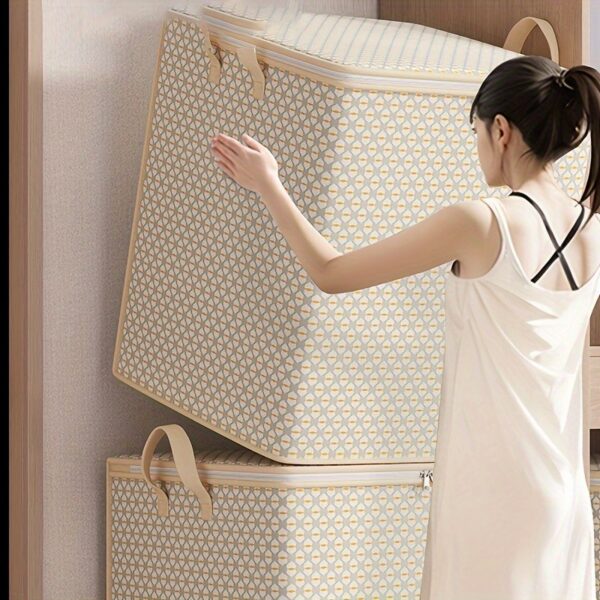 Large 220L Storage Bag - Multifunctional Clothes, Air Conditioning Duets, Bedding And Underwear Storage Bag - Space Saving, Portable Design, Zipper Closure, Essential for Moving | Portable Storage Box | Fabric Structure, Bed Storage Ba