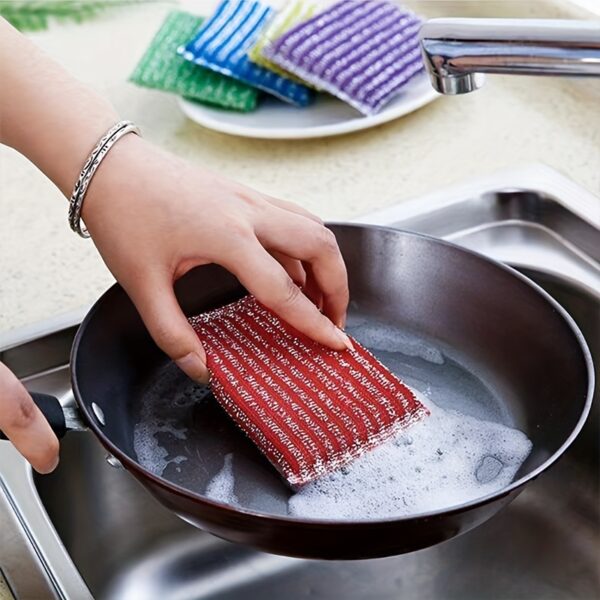 [4pcs Double-sided Cleaning Sponge] 4pcs, Kitchen Dishwashing Sponge, Does Not Hurt Pot Brush Pot Artifact, Household Double-sided Cleaning Sponge Wipe, Scouring Pad, Kitchen Scrub Sponge, Cleaning Supplies, Cleaning Tool, Back To School Supplies - Image 10