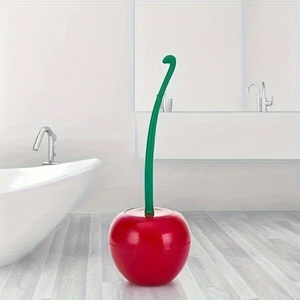 1-Set Cherry-Shaped Toilet Brush and Holder- Durable, Space-Saving Bathroom Cleaning Tool - Image 10