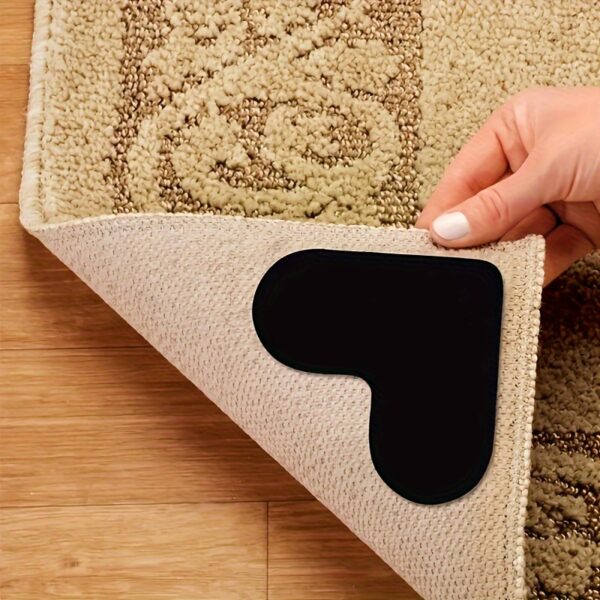 4/8pcs High-Quality Anti-Slip & Anti-Drilling Carpet Stickers for Living Room, Dining Room, Bathroom, Ceramic Tiles & Wooden Floors - Prevent Carpet Movement & Rolling - Novelty Plastic PE Material - Image 2