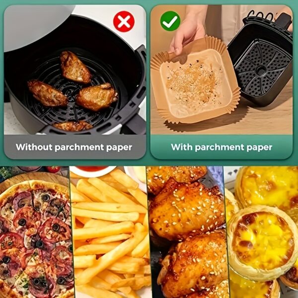 10/50/100pcs Disposable Square Paper Air Fryer Liners, 6.3'' Large Size Paper Basket Bowls, Non-Stick Baking Trays, Oven Accessories, Multi-Functional Kitchen Gadgets & Accessories - Image 28