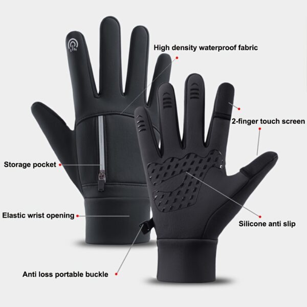 1pair Winter Windproof Waterproof Touch Screen Warm Gloves, For Outdoor Cycling, Fishing, Running, Skiing Christmas Gift - Image 7