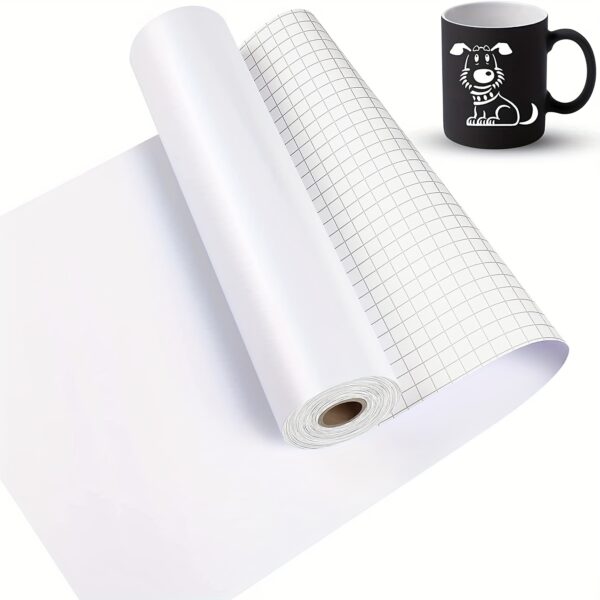 1 Roll Black Adhesive Vinyl, 12 Inch x 25 Feet, Paper Material, Permanent Adhesive for Crafts, Hole Punchers & Vinyl Cutter, Easy to Cut, Weed, Transfer & Apply, Waterproof & Strong Stickiness - Image 4