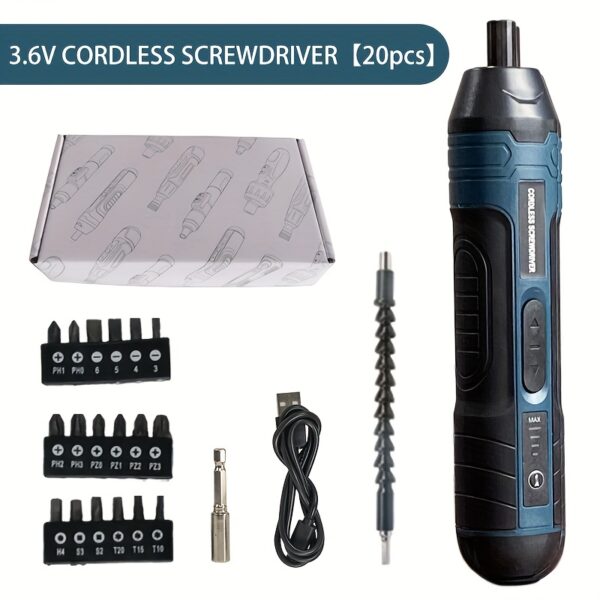 3.6V lithium cordless screwdriver Cordless Electric Screwdriver Set Power Screwdriver 4 torque setting - Image 5