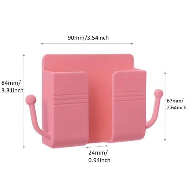 Mobile Phone Plug Wall Holder Punch Free Wall Mounted Organizer Storage Box Remote Control Mounted Charging Multifunction hook - Image 2