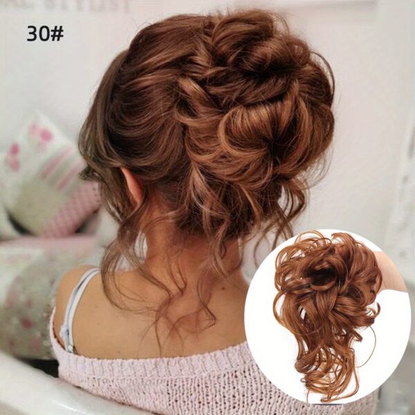 Add Volume and Style with Synthetic Messy Curly Hair Bun Chignon Scrunchy Hair Band! Hair Accessories Halloween Christmas - Image 20